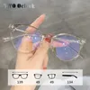 Lunettes de soleil Cadres Two Oclock Corée Style Rond Cadre de lunettes Transparent Transparent Myopie Lunettes sans Graduation Anti Lumière Bleue