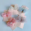 Headpieces Spring and Summer Children's Hairpin Snow Yarn Bow Cute Girl Press Clip
