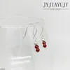 Boucles d'oreilles pendantes JYJIAYUJY en argent Sterling S925 crochet goutte 3mm grenat rouge naturel mode bijoux hypoallergéniques à la mode cadeau AYE838