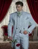 Costumes pour hommes 2024 Arrivée Blanc avec broderie d'or Tuxedos de marié Groomsmen Mariage Bal pour hommes 3 pièces (veste pantalon gilet)