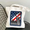 Vintage Paris Ld Amsterdam Nueva York Tokio Berlín Sello Mujeres Lienzo Hombro Bolso Tote Cott Shop Beach Baguette Bag j0TZ #