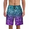 Pantaloncini da uomo da uomo Board Green Sparkle Glitter Classic Beach Trunks Glimmer Print Pantaloni corti da surf traspiranti