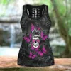 Kvinnors tvåbitar byxor Rose Flower Skull 3D Printed Tank Top Legging Combo Outfit Yoga Fitness Women