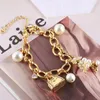 Charm Bracelets Modish Ornament Enamel Glaze Cute 3D Handbag Dog Pearl Chain Bracelet Multi-pendant