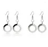 Dangle Earrings 1Pair 20mm Stainless Steel Glass Floating Locket Living Memory Jewelrys