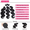 Body Wave Bundles Human Hair Brazilian Weaving Natural Black 3 4 Bundles Deal Virgin Hair 30 32Inch Raw Body Hair Extensions