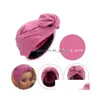 Beanie/Skull Caps 2022 New French Vintage Turban Scarf Female Bandana Headband Womens Hair Er Cap Ladies Head Wraps Muslim H Dhgarden Dhrxg