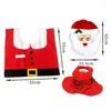 Pillow Santa Toilet For Seat Cover Set Bathroom Christmas Decorations Accessories