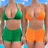 Yisimans 24 anni nuovo costume da bagno da donna sexy a vita alta cravatta asciugamano materiale bikini