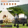 Camp Furniture Collapsible Folding Wagon Cart Heavy Duty foldble med 440 kg belastning och 200L kapacitet Handcart Camping Trolley Shopping vagnar YQ240330