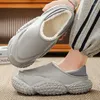 Pantoufles d'hiver en coton pour hommes, chaussures de loisirs chaudes et pelucheuses, semelle épaisse, imperméables, 2024