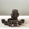 Teaware Set till Sale Tea Cup Purple Sand Set Hushåll Semi-Automatic Stone Mill Lazy Man för att göra