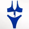 Moda de banho feminina 2024 Tecido Multi Color Swimsuit Bikinis Sets