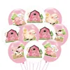 Dekoracja imprezy 11pcs różowe zwierzę domowe balony krowa owca owca farmhouse lateks baby shower dziewczęta