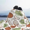 Blankets Coconuts Top Quality Comfortable Bed Sofa Soft Blanket Coconut Tropical Leaves Leaf Tropic White Background Fruit Summer Aloha