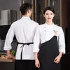 Jaqueta de chef Apr Set para Homens Mulheres Cozinha Padaria Chef Blusa Apr Uniforme Restaurante Café Garçom Waitr Uniform Coat h3Sn #