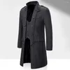 Men's Trench Coats Men Coat Washable Slim Fit Autumn Winter Solid Color Coldproof Overcoat Windproof