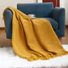 Blankets Home Decrations Tassel Knitted Air Conditioning Sofa Cover Blanket With Fringes