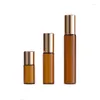 Lagringsflaskor Essential Oil Bottle Essence Ball Separate Cosmetics Brown Glass Amber Roller tom parfym Refillerbar flytande behållare