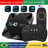 Set Top Box H40 Android 10.0 TV Box Voice Assistant 6K 3D 2.4G 5.8G WIFI 4GB RAM 32G 64G Mycket snabb smart MI S Box Gratis frakt till Brasilien Q240330