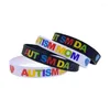 Bracelet 50 pièces amour autisme papa et maman bracelet en silicone pour cadeau parent caoutchouc noir blanc