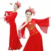 Starożytne kobiety Chińskie tradycyjne fanowe kostiumy tańca fanów