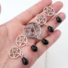 Hårklämmor Barrettes Gothic Pentagram Pendant Head Chain Witchcraft Punk Mtilayer Crystal Band Ornament Halloween Jewelry Accessories Otiuf