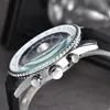 Yüksek kaliteli erkekler izlemek çoklu kadran mükemmel saat navitimer watches iş bayanlar 50mm silika jel saat bandı zarif tasarımcı saatler