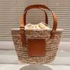 Panier de créateur Brand de paille sac d'épaule pliant acheteur