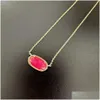 Pendentif Colliers Designer S Scotts Bijoux Elisa Série Instagram Style Simple et frais Rose Rhododendron Azalée Chaîne de clavicule Ne Otoil