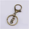 Keychains Lanyards 5st/Lot 30mm 13 Färger Diy Plated Hummer Clasp Hook Chain Jewelry Making For Long 70mm Classic Ring L230314 DR Dhavw