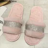 Sandals Winter Luxury Water Diamond Womens Warm Fur Slide Comfortable Fluffy Fur Slide Crystal Tablet Interior Design Home Shoes Womens 43 Q240330