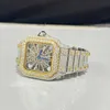 Ny samling Diamond Quartz Watch VVS Clarity Moissanite Diamond Studded Automatisk klocka från Indien