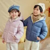 Donsjas Winter Parka's Kinderjassen voor meisjes Jongens Warm Casuai Dik Katoen Effen Kleur Kinderbaby Bovenkleding Baby Overjas