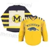 24S 2020 Michigan Wolverines Hockey Jersey broderi Sömda Anpassa valfritt nummer och namntröja hockeytröja