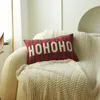 Pillow Decoration Christmas 2024 Cover Plaid Cotton Letter Embroidery Throw For Living Room Party Home Decor