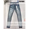 Lila jeans denim jeans byxor knä mager rak storlek 28-40 motorcykel trendig lång rak av hög av hög kvalitet mens lila jeans designer jean män kvinnor h 724