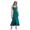 Casual Dresses Summer Dress Women 2024 V-Neck Sleeveless Backless Waist Tight High-Waist Sling Asymmetrical Ruffle Hem Gown Streetwear