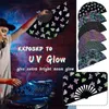 Decorative Figurines Reflective Rainbow Holographic Large Rave Folding Hand Fan Clack For Festivals And Performances Lightweight Durable