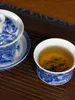 Teaware set Jingdezhen blå och vit porslin hästsko cup master keramik stor presshand te prov enstaka hushåll