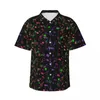 Herren-Freizeithemden, lustiges Musiknoten-Hawaii-Hemd, Herren-Strand-Schwarz-Weiß-Kurzarm-Y2K-lustiges Muster, lose übergroße Blusen