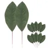 Decoratieve Bloemen 12 stks Kunstmatige Magnolia Blad Diy Krans Nep Groene Bladeren Decors Bruiloft Stem Model