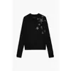 Suéteres femininos Zadig Voltaire 23ss Mulheres Designer Sweater Moda Novo Amor Perfuração Lã Preta Malha 100% Cashmere Plover Jumper Otfib