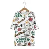 Summer T-Shirt Tee Tees 2021 Casual Plus Size Tops krótki rękaw Wed Cott Print Camiseta Mujer K72-1099 516G#