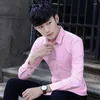 Men's Dress Shirts Clothing Plain Formal Shirt Man Tops Red And Blouses For Men S In Vintage Korean Style Hipster Slim Fit Regular