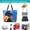 African American Schulterhandtasche für Frauen Afro Black Girl mit Krone Canvas Einkaufstasche Wiederverwendbare Shop-Taschen Große Kapazität R3IX #