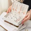 Large Capacity PU Leather Jewelry Box Display Organizer MultiFunction for Necklace Ring Bracelet Travel Storage Showcase 240318