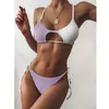 Damen-Bademode, Damen-Badeanzug, Bikini, hohe Taille, zweiteiliges Set, Push-Cut, gestreift, Badebekleidung, Badeanzug, Schwimmen, Tankinis