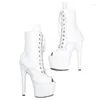 Dance Shoes Women 17CM/7inches PU Upper Plating Platform Sexy High Heels Boots Pole 079