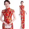 chinesisches neues jahr frauen kleidung lg dr rot chegsams qipao hochzeit dr plus größe frau abend seide satin Drag Phoenix 945s #